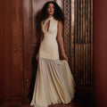 Hollow-out Strapless Waist-cinching Sheer Mermaid Maxi Dress