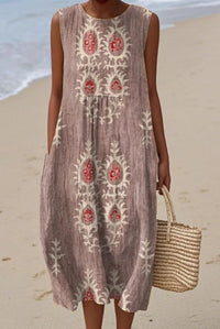 Printed Loose Casual Womens Sleeveless Dress