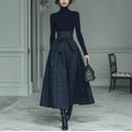 Solid-color Textured Long-sleeve Elegant Maxi Dress