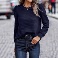Plaid, Bubble-texture Solid-color Comfortable Casual Top Hoodie