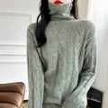 Pure Color Thickened Twisted Women's High Lapel Knitted Sweater