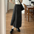 Vintage Workwear Skirt Womens Figure-flattering High-waist Design
