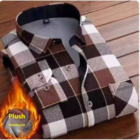Thickened Velvet Padded Shirt Thermal Plaid