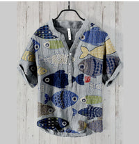 Fashion Fashion Lapel 3D Digital Printing Top