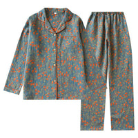 Yarn-dyed Double-layer Jacquard Feather Pajamas Suit Women