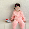 Children's Suit Autumn And Winter Boys And Girls Fleece-lined Thermal Pajamas