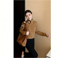 Unique Subtly Mature Niche Knit Sweater With A Distinctive Non-overlapping Printsoft Stylish And Beautifully Designed