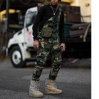 Men's camouflage suspenders trousers