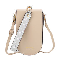 Lady's Solid Color Crossbody Phone Bag