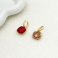 Stylish Drop-glaze Stud Earrings With Delicate Micro-set Zirconia