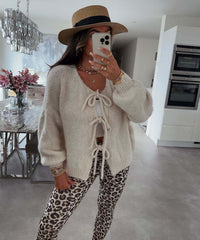 Loose Cardigan Sweater Women's Three-quarter Sleeve Coat