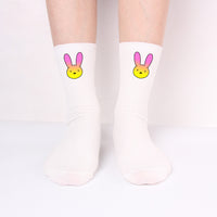 Bad Rabbit Socks Black And White Long Cotton Socks Knitted Socks For Men And Women