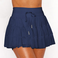 Lace Mesh Patchwork Culottes Exposure-proof Belt Safety Pants