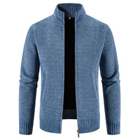 Velvet Sweater Zipper Cardigan Slim Jacket Coat