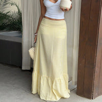 Solid Color Half-length Woven Umbrella Skirt
