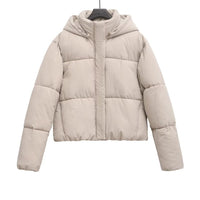 Women's Fashionable, Slim-Fit Warm Cotton Hooded Coat