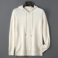 Mens Relaxed-fit Hooded Sweatshirt With Long Sleeves For Casual Wear