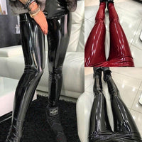 Women's Fashion Casual Mirror Pu Leather Pants