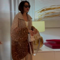 Western Classy Style Fashion Sequin Design Knitwear Coat