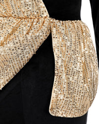Women's Fashion Temperament Commute High Waist Sequined Jumpsuit