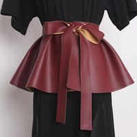 Foliage Skirt With Tie And Bow Decoration Skirt With Wide Waistband