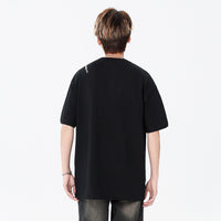 Zipped Round Neck Casual Direct Injection Letter Printed T-shirt Men