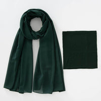 Modal Breathable Elastic Bucket Hat With Pearl Chiffon Scarf Headcloth