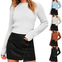 Long-sleeved Knitted Pullover Round Neck Slim Fit Sweater