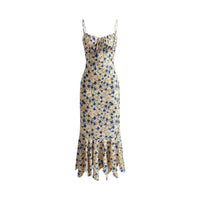 Beach-Style Waist-Cinching Elegant Floral Beach Slip Dress