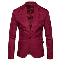 Solid Color Single Row One Button Casual Foreign Trade Men's Small Suit
