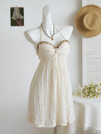 Elegant Chic Halterneck Shell-Strap Dress