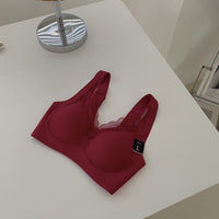 Women's Push Up Adjustable Wireless Lace Bra With Shoulder Straps
