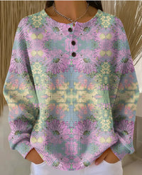 Womens Plaid Pumpkin Floral Butterfly Print Hoodie With Buttons