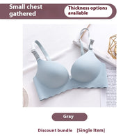 Women's Pure Color All-matching Macarons One Piece Underwear Bra-free