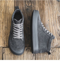 High-top Men's Genuine Leather Fashion Shoes Thick-soled Casual Board Versatile Martin Booties