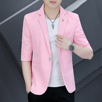 Mens Three-Quarter-Sleeve Suit For Summer