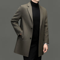 Men's Mid-Length Double-Faced Wool Coat
