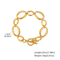 Women's Stainless Steel Large Chain Geometric Bracelet