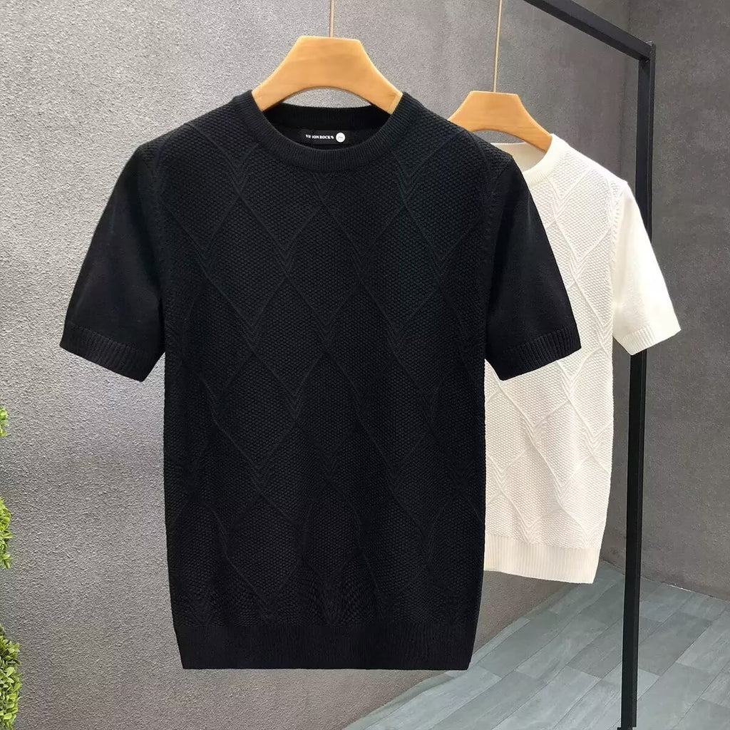 Ice Silk Short Sleeve T-shirt Men's Summer Thin