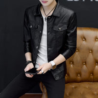 Motorcycle leather jacket men's coat leather jacket