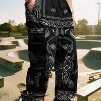 Mens Loose Fit Work Pants With A Drawstring