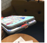 Compatible with Apple , Embossed Cartoon Peacock Mobile Shell Soft Cover