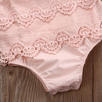 Flower Lace Romper Pure Cotton Side Triangle