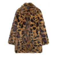 Women's Fashion Animal Pattern Plush Coat