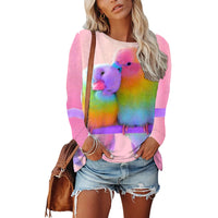 Womens Long-sleeve Crew-neck T-shirt From Europe And The US