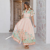 Loose, Casual Mid-length Dress With A Belted Waist