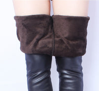 Imitation leather warm pants