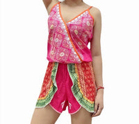 Ruffled Deep V Neck Jumpsuit