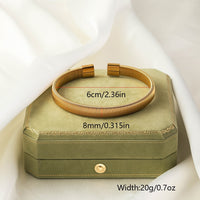 Irregular Knitted Cable-Design Open Womens Fashionable Stainless Steel Bracelet