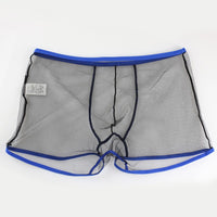 Men's See Through Breathable Mesh Solid Color Boxers